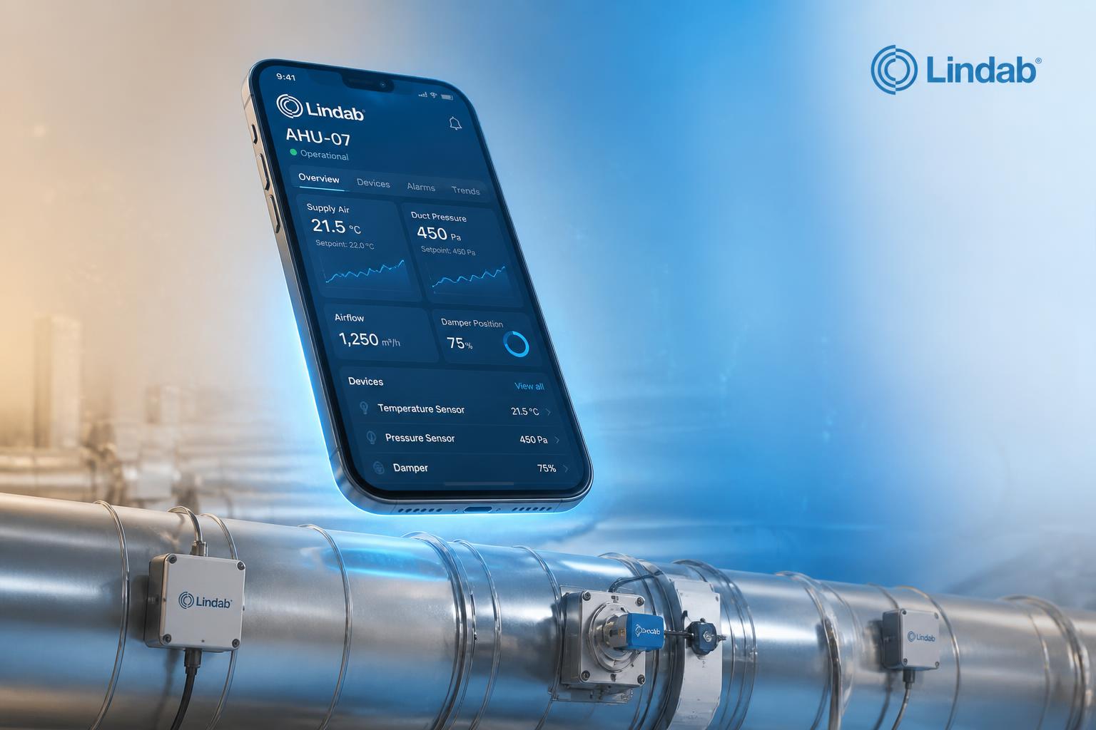 Lindab OneSync app & VAV-system